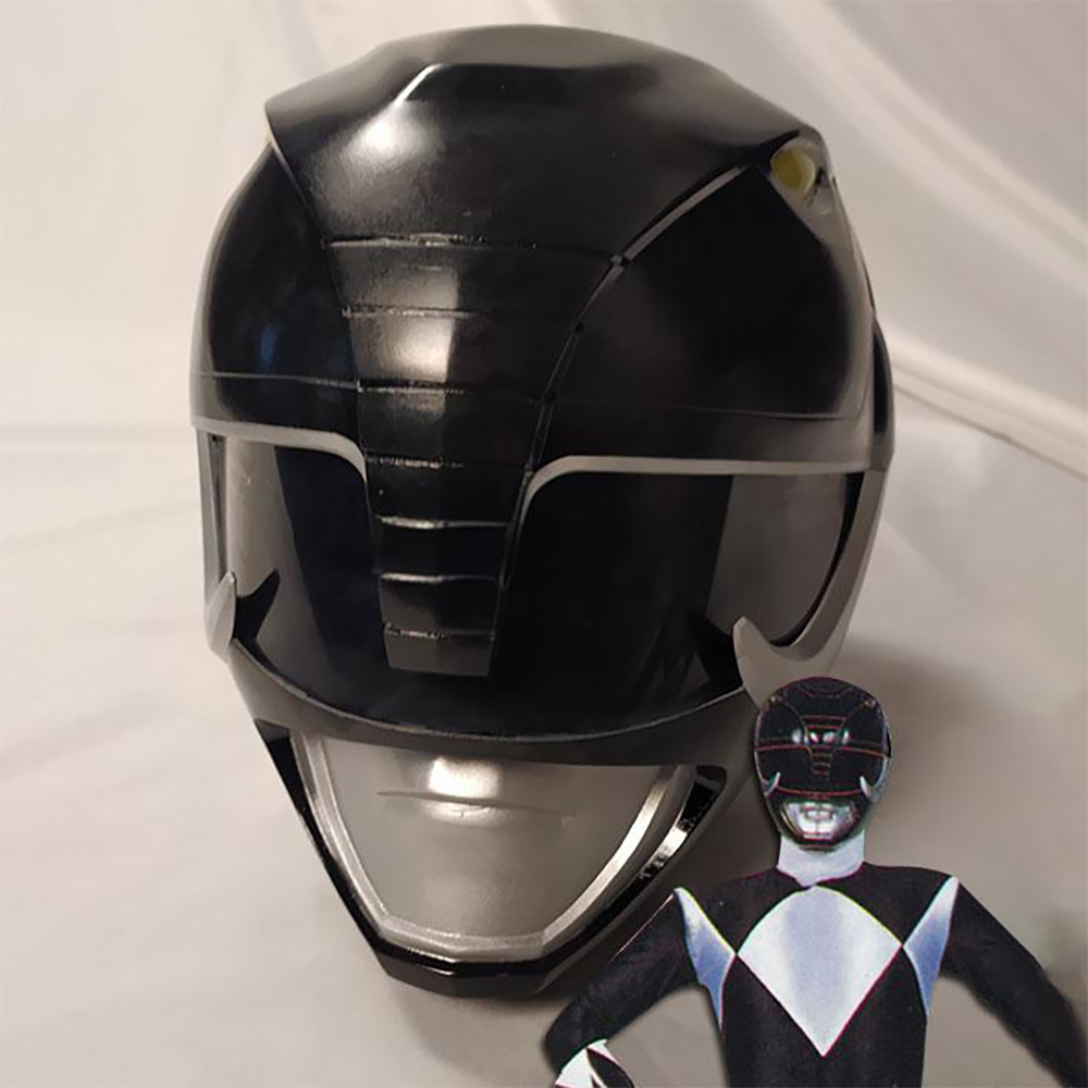 Mighty Morphin Power Rangers Black Ranger Helmet 3D Printed Cosplay Accessory Prop